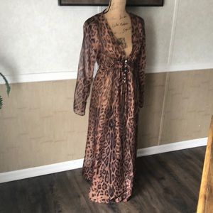 Sheer Leopard duster NWOT never worn.